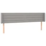 Tăblie de pat cu LED, gri deschis, 183x16x78/88 cm, textil