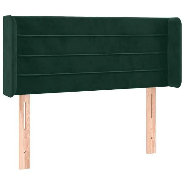 Tăblie de pat cu LED, verde închis, 83x16x78/88 cm, catifea