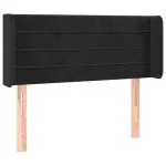 Tăblie de pat cu LED, negru, 93x16x78/88 cm, catifea