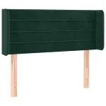 Tăblie de pat cu LED, verde închis, 103x16x78/88 cm, catifea