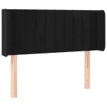 Tăblie de pat cu LED, negru, 103x16x78/88 cm, catifea