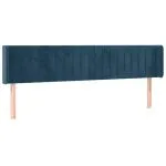 Tăblie de pat cu LED, albastru închis, 163x16x78/88 cm, catifea