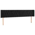 Tăblie de pat cu LED, negru, 183x16x78/88 cm, catifea