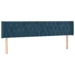 Tăblie de pat cu LED, albastru închis, 183x16x78/88 cm, catifea