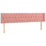 Tăblie de pat cu LED, roz, 203x16x78/88 cm, catifea