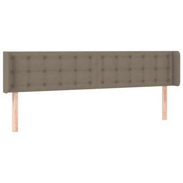 Tăblie de pat cu LED, gri taupe, 183x16x78/88 cm, textil