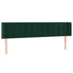 Tăblie de pat cu LED, verde închis, 183x16x78/88 cm, catifea