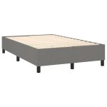 Pat box spring cu saltea, gri închis, 120×200 cm, textil