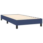 Pat box spring cu saltea, albastru, 80×200 cm, textil