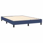 Pat box spring cu saltea, albastru, 140×200 cm, textil