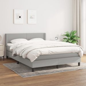 Pat continental, gri deschis, 140×200 cm, material textil