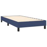Pat box spring cu saltea, albastru, 80×200 cm, textil