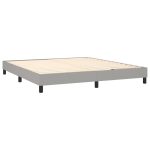 Pat continental cu saltea, gri deschis, 160×200 cm, textil