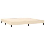 Pat box spring cu saltea, crem, 200×200 cm, textil