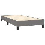 Pat box spring cu saltea, gri închis, 80×200 cm, textil