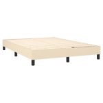 Pat box spring cu saltea, crem, 140×200 cm, textil