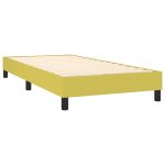 Pat box spring cu saltea, verde, 100×200 cm, textil