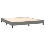 Pat continental cu saltea, gri închis, 160×200 cm, țesătură