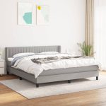 Pat continental, gri deschis, 180×200 cm, material textil