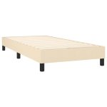 Pat box spring cu saltea, crem, 90×190 cm, textil