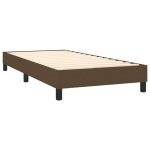 Pat box spring cu saltea, maro închis, 100×200 cm, textil