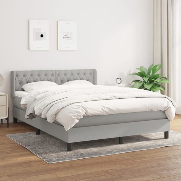 Pat continental, gri deschis, 140×200 cm, material textil