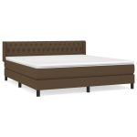 Pat continental cu saltea maro închis 180x200cm material textil