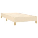 Pat box spring cu saltea, crem, 80×200 cm, textil