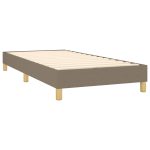 Pat box spring cu saltea, gri taupe, 90×200 cm, textil