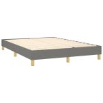 Pat box spring cu saltea, gri închis, 140×190 cm, textil