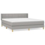 Pat continental, gri deschis, 180×200 cm, material textil