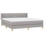 Pat continental, gri deschis, 180×200 cm, material textil