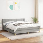 Pat continental, gri deschis, 180×200 cm, material textil
