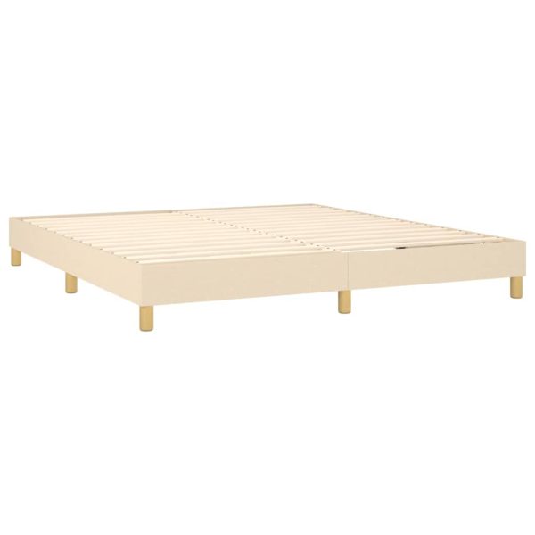 Pat continental cu saltea, crem, 180×200 cm, textil