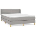 Pat continental, gri deschis, 140×200 cm, material textil