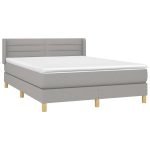Pat continental, gri deschis, 140×200 cm, material textil