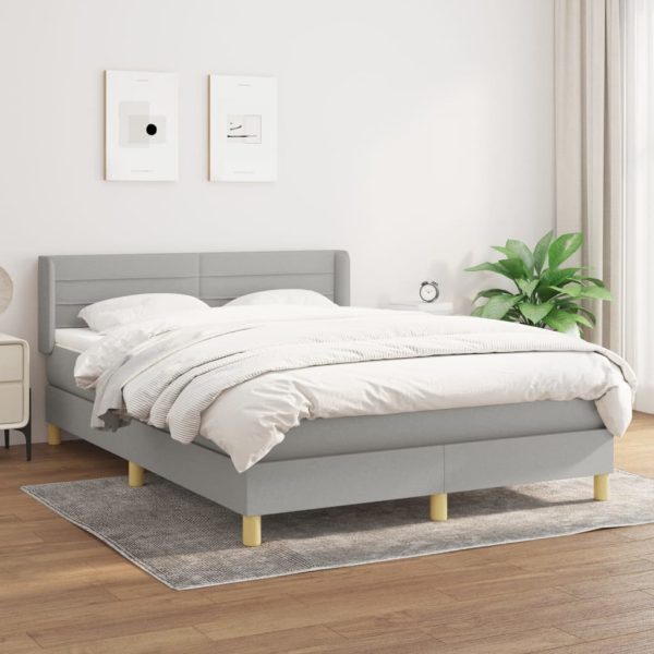 Pat continental, gri deschis, 140×200 cm, material textil