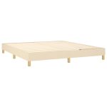 Pat box spring cu saltea, crem, 160×200 cm, material textil