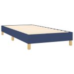 Pat box spring cu saltea, albastru, 100×200 cm, textil