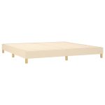 Pat box spring cu saltea, crem, 200×200 cm, textil