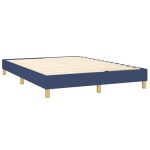 Pat continental cu saltea, albastru, 140x200cm, material textil