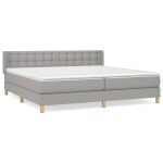 Pat continental, gri deschis, 180×200 cm, material textil
