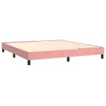 Pat box spring cu saltea, roz, 160×200 cm, catifea