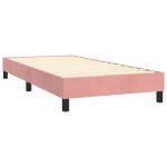 Pat box spring cu saltea, roz, 80×200 cm, catifea