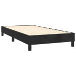 Pat box spring cu saltea, negru, 90×200 cm, catifea