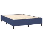 Pat box spring cu saltea, albastru, 140×200 cm, textil