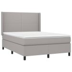 Pat continental, gri deschis, 140×200 cm, material textil