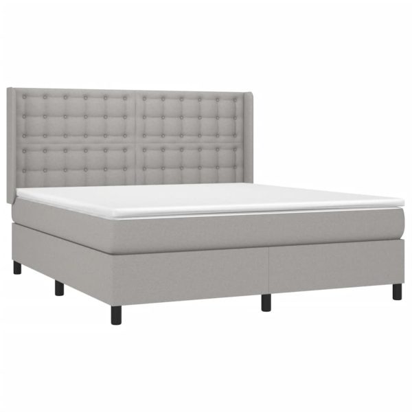 Pat continental, gri deschis, 180×200 cm, material textil