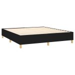 Pat box spring cu saltea, negru, 160×200 cm, textil