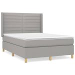 Pat continental, gri deschis, 140×200 cm, material textil